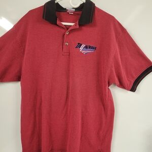 Retro Talladega SuperSpeedway Red/black Polo Racewear Workwear Dadcore Large